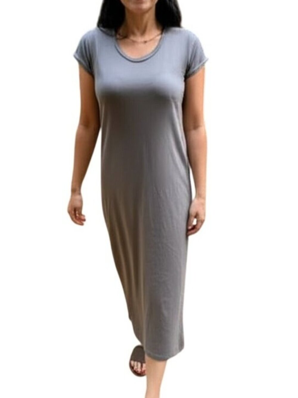Splendid T-Shirt Dress Size XS Gray Modal Crewneck Midi Casual Everyday Minimali